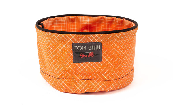 A Large Travel Tray in Zest (pale orange with white grid) 200 Halcyon.